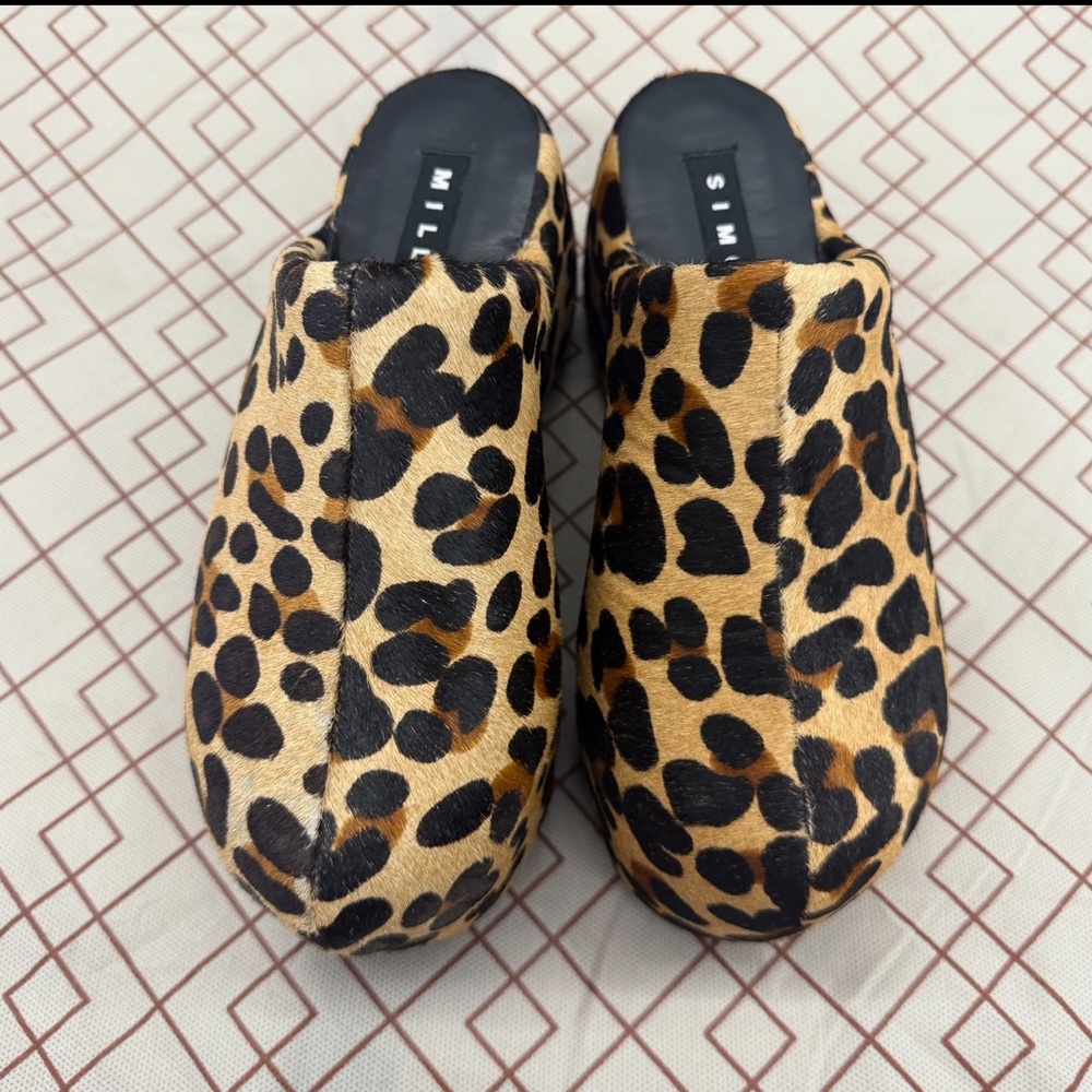 Simon Miller Leopard Print Bubble Platform Mules … - image 2